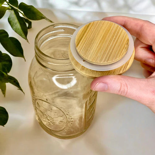 reusable bamboo mason jar lid - the good fill