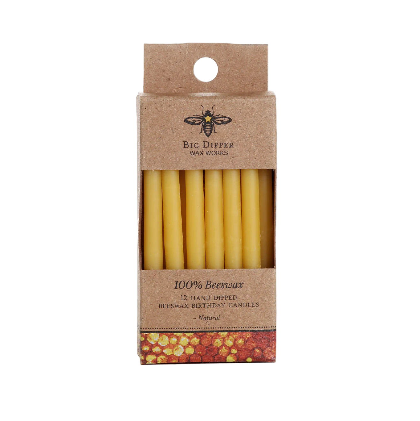 natural
beeswax birthday candles - the good fill