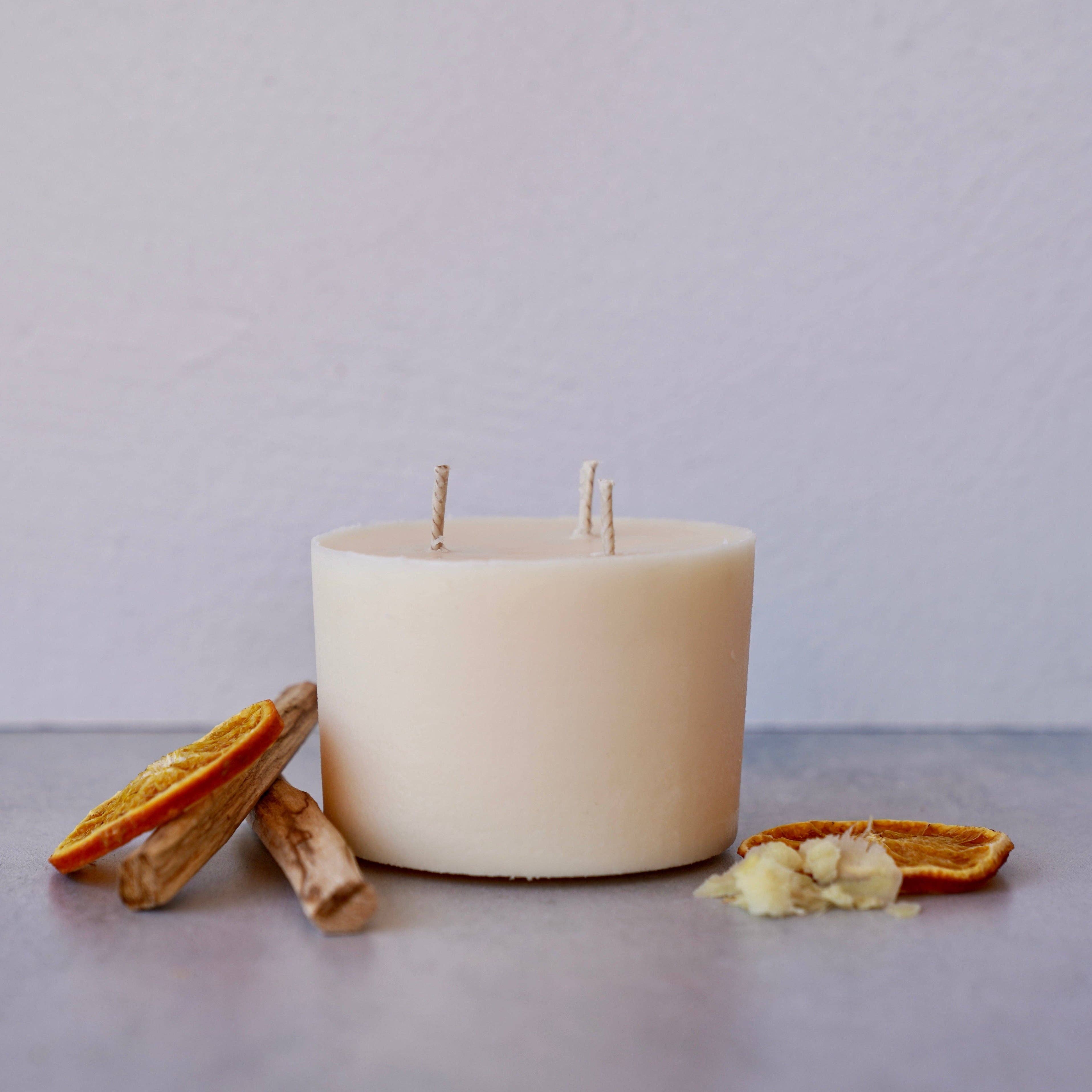 refillable natural beeswax candle - the good fill