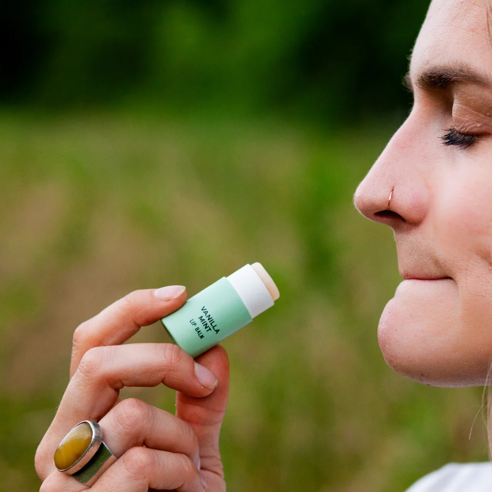 Beeswax lip balm in a compostable tube