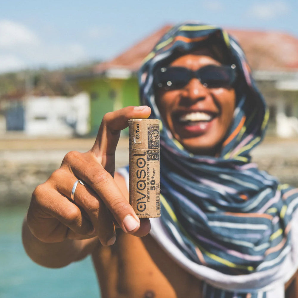 reef-safe tinted mineral sunscreen in compostable packaging - the good fill