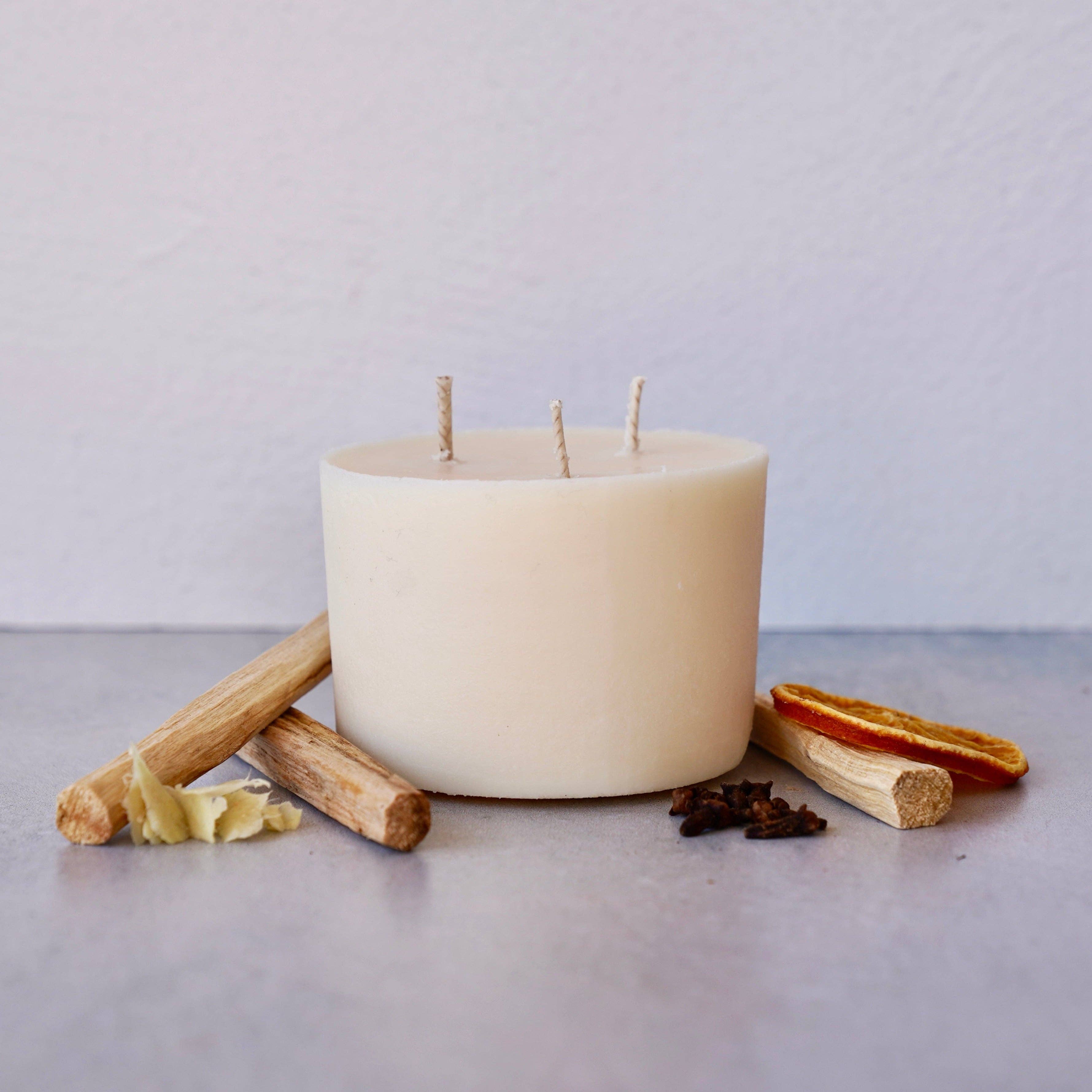 refillable natural beeswax candle - the good fill
