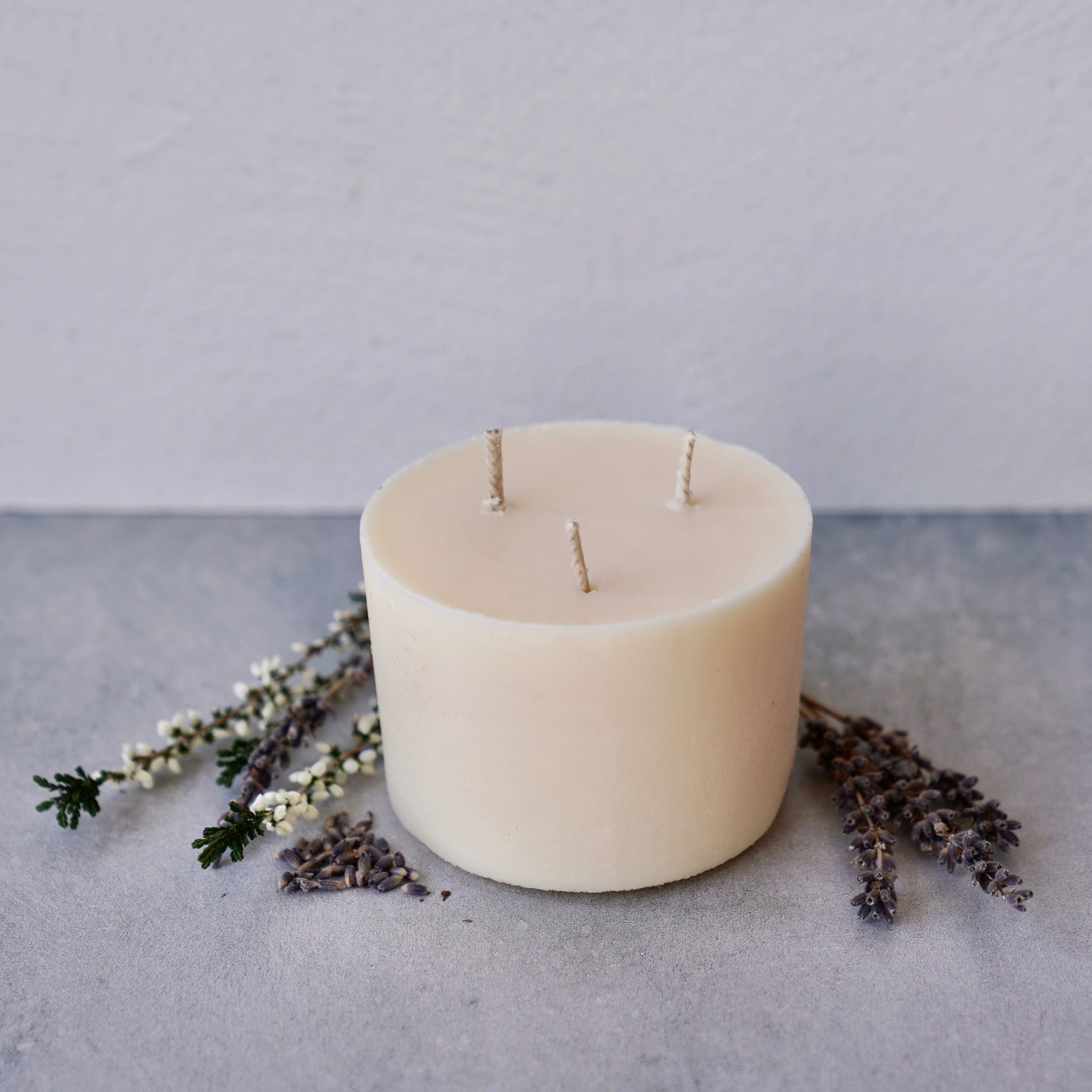 refillable natural beeswax candle - the good fill