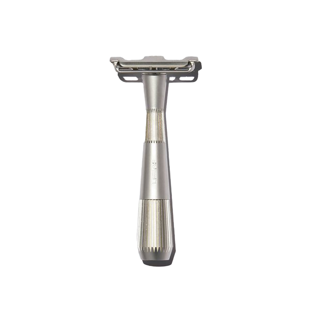 Silver Pivoting Triple Blade Reusable Reusable Razor by Leaf