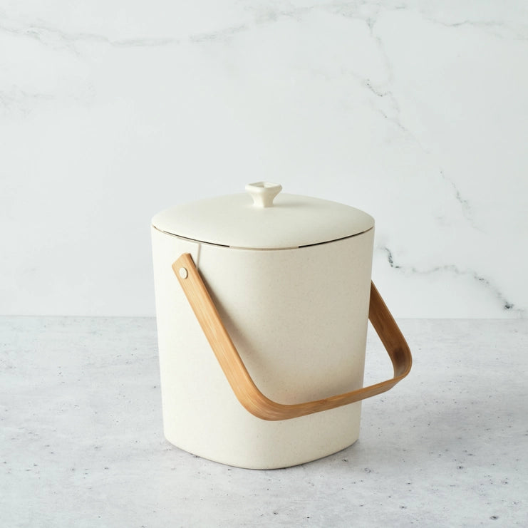 white compost pail - plastic free - the good fill