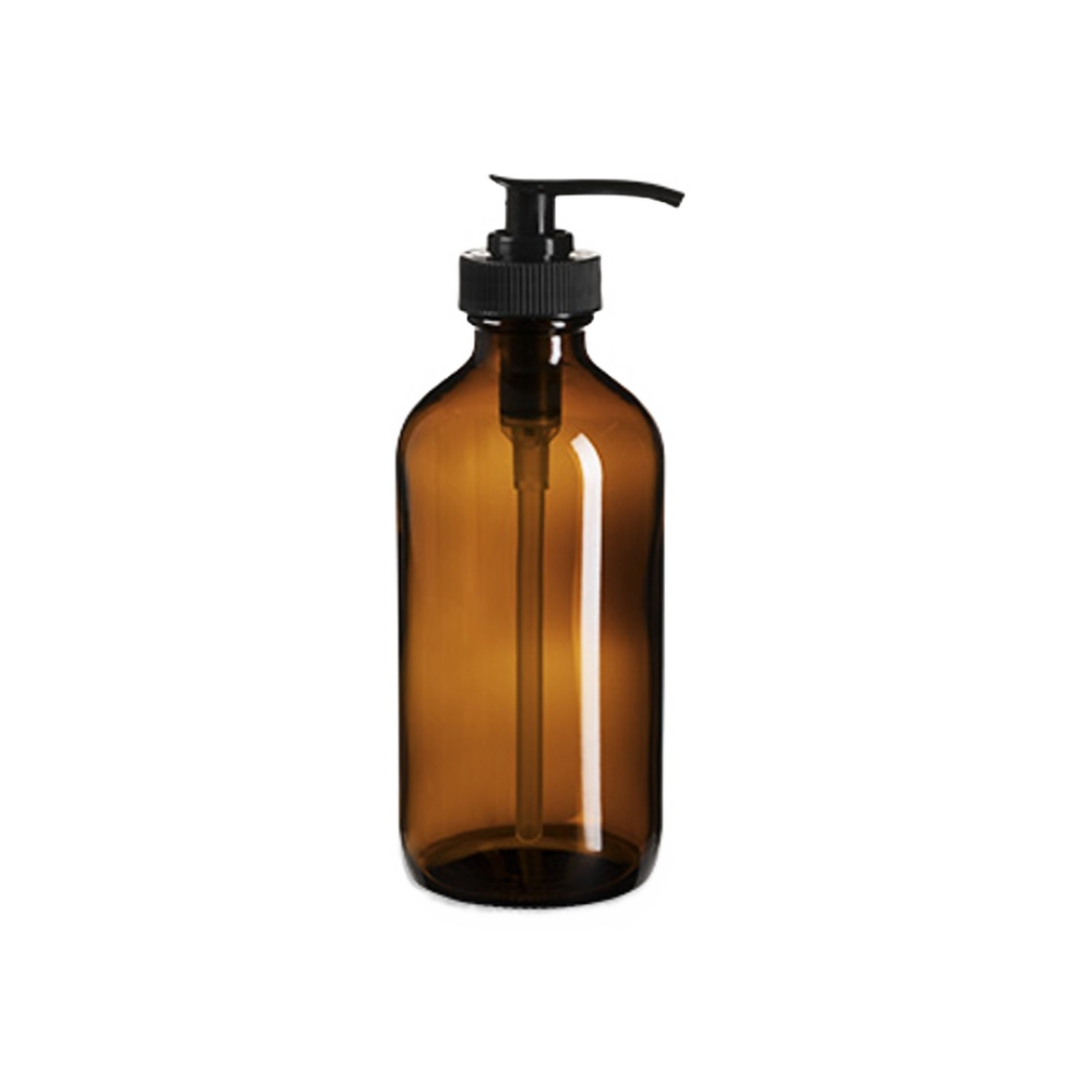 8 oz Amber Glass Pump Bottle - The Good Fill