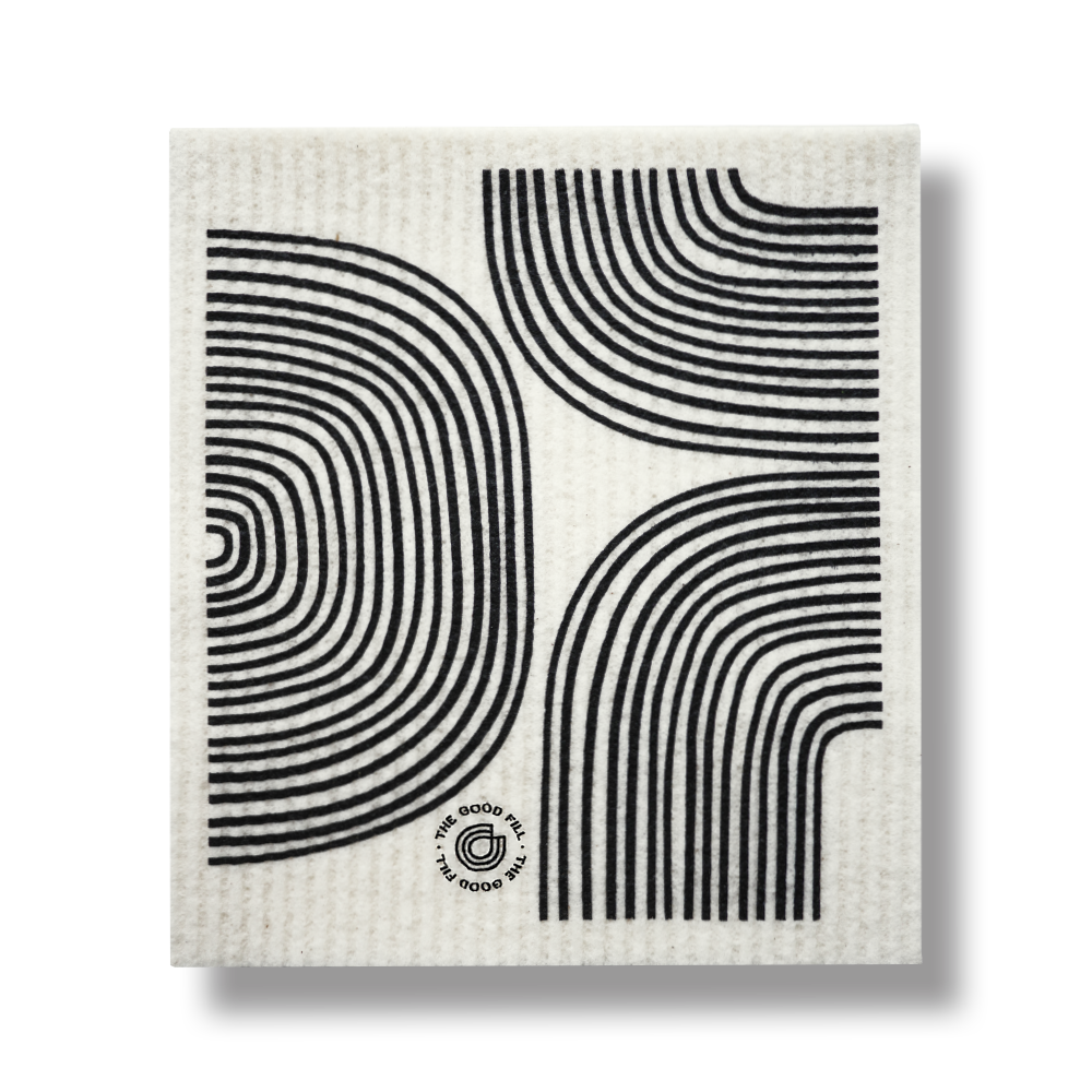 zero waste reusable swedish dish cloth #style_blackstripes