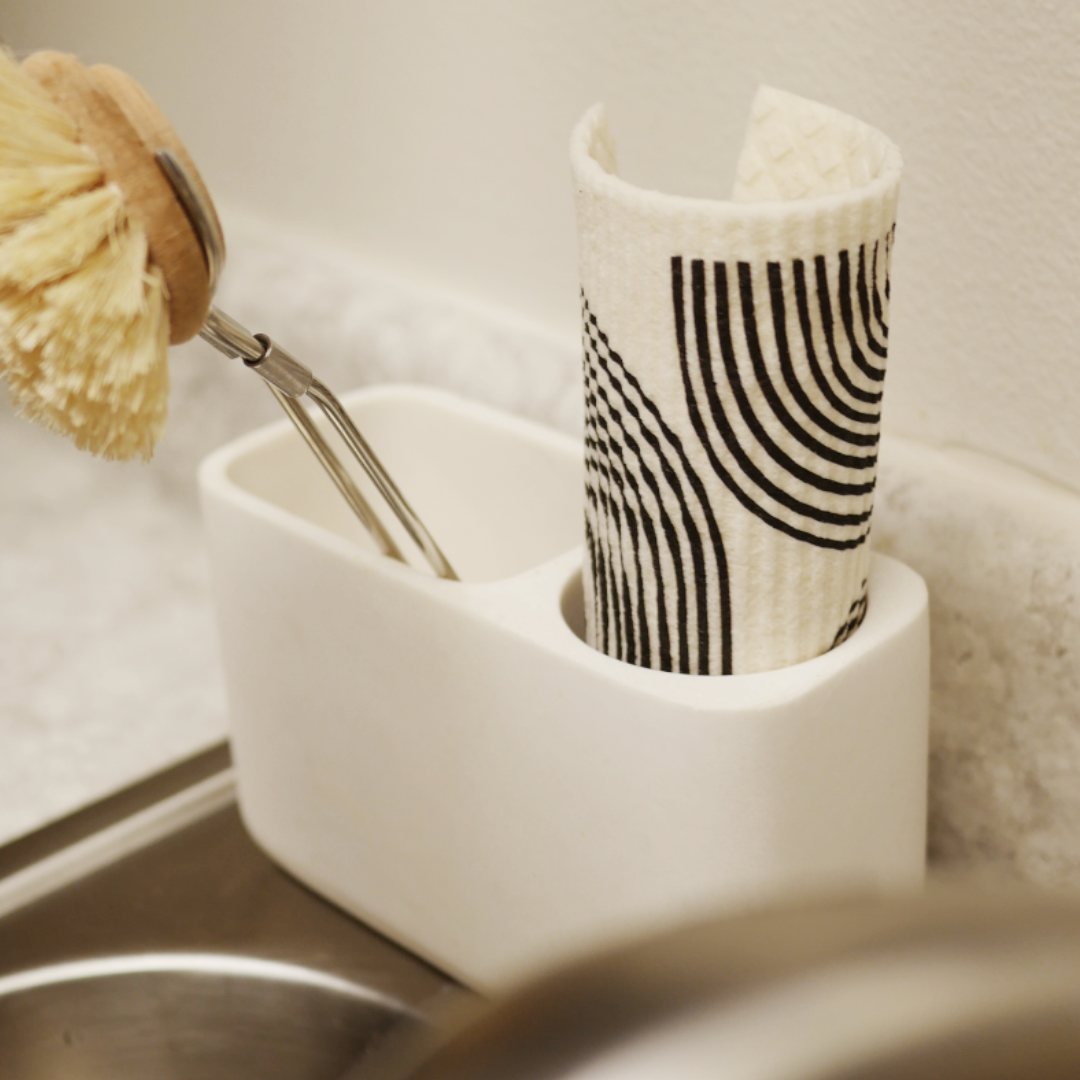 zero waste reusable swedish dish cloth #style_blackstripes