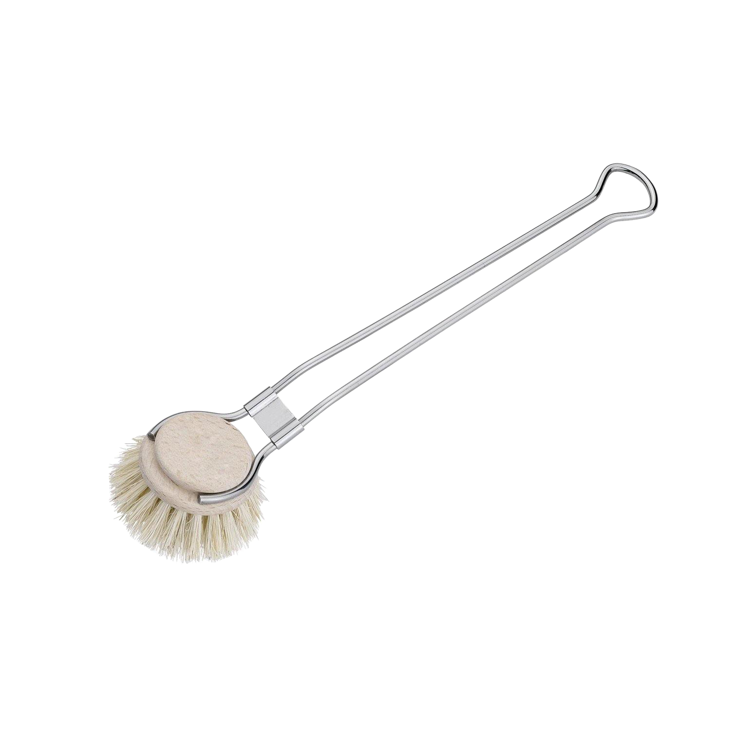 stainless steel dish brush with a replaceable dish head.