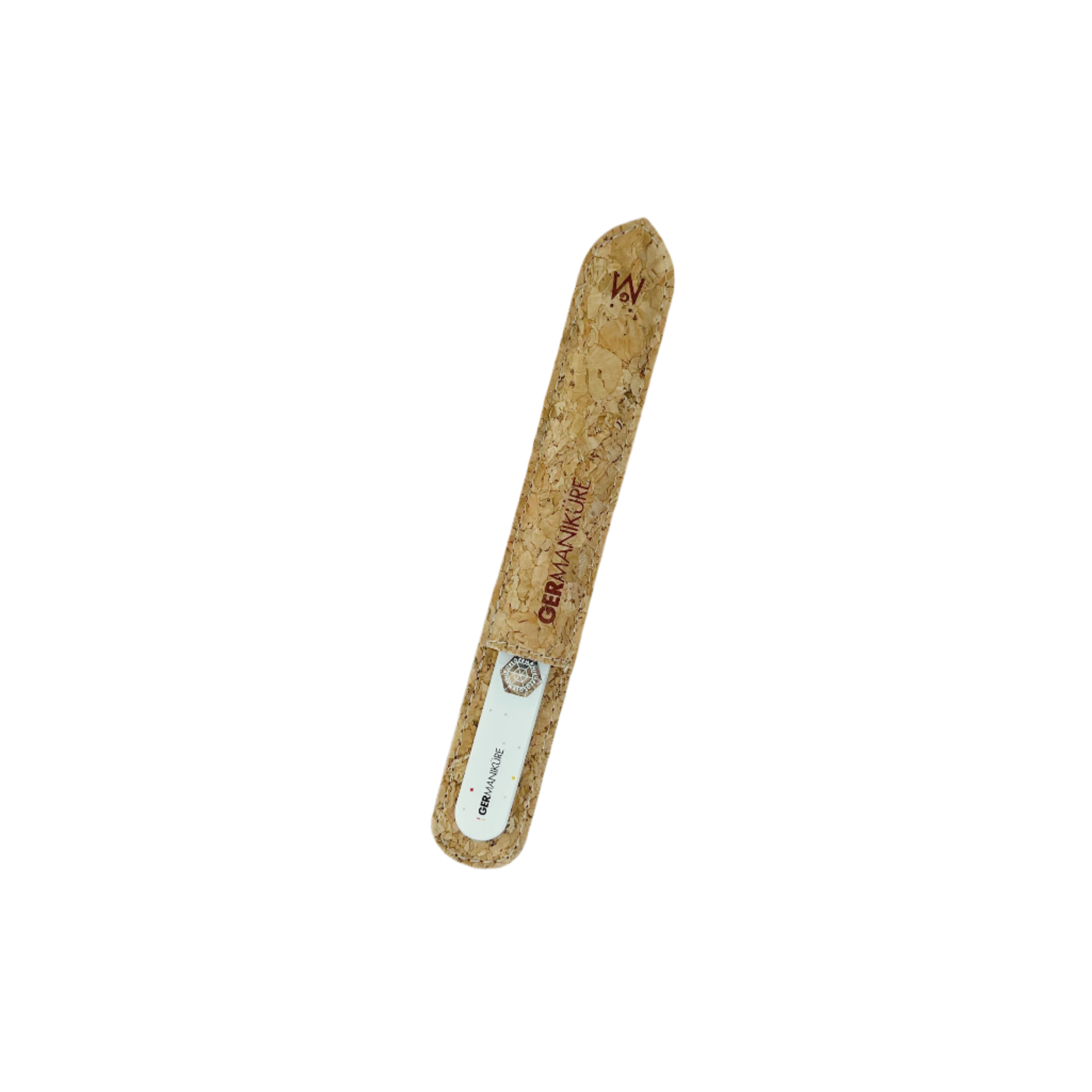zero waste glass nail file with cork case sleeve