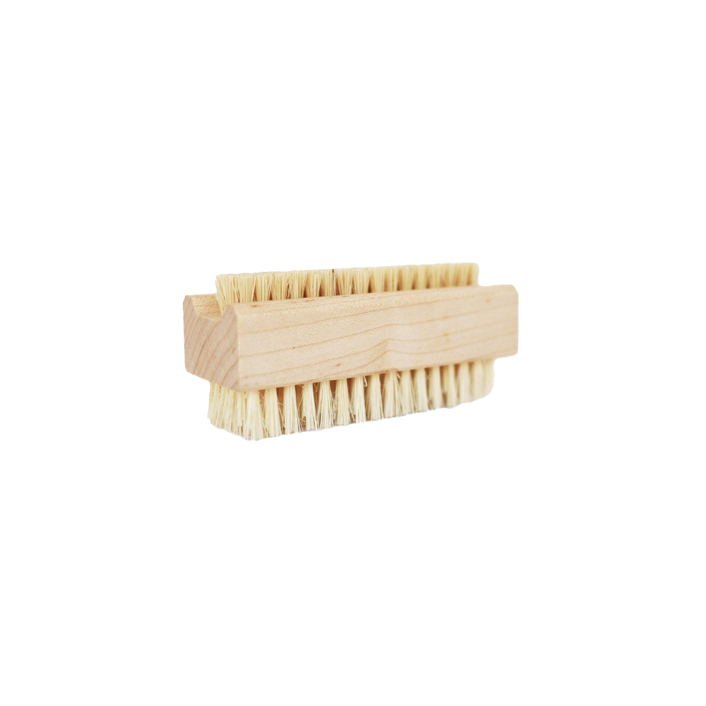 natural wood nail brush with natural bristles