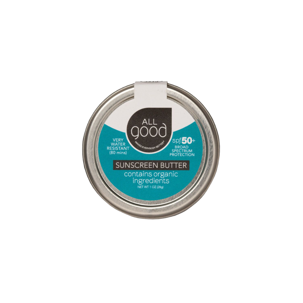 1oz aluminum tin of SPF 50+ mineral sunscreen butter.