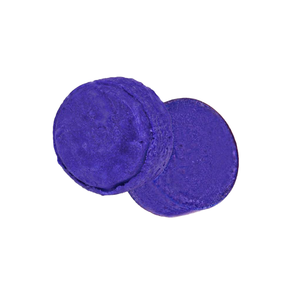 zero waste round deep purple shampoo and conditioner bars for blonde toner.