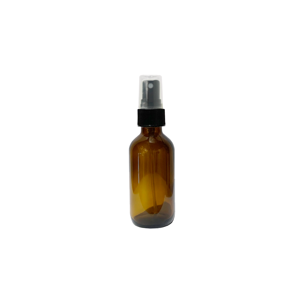 2oz glass amber refillable spray bottle for zero waste refills - the good fill