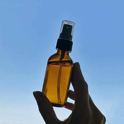 2oz glass amber spray bottle for zero waste refills