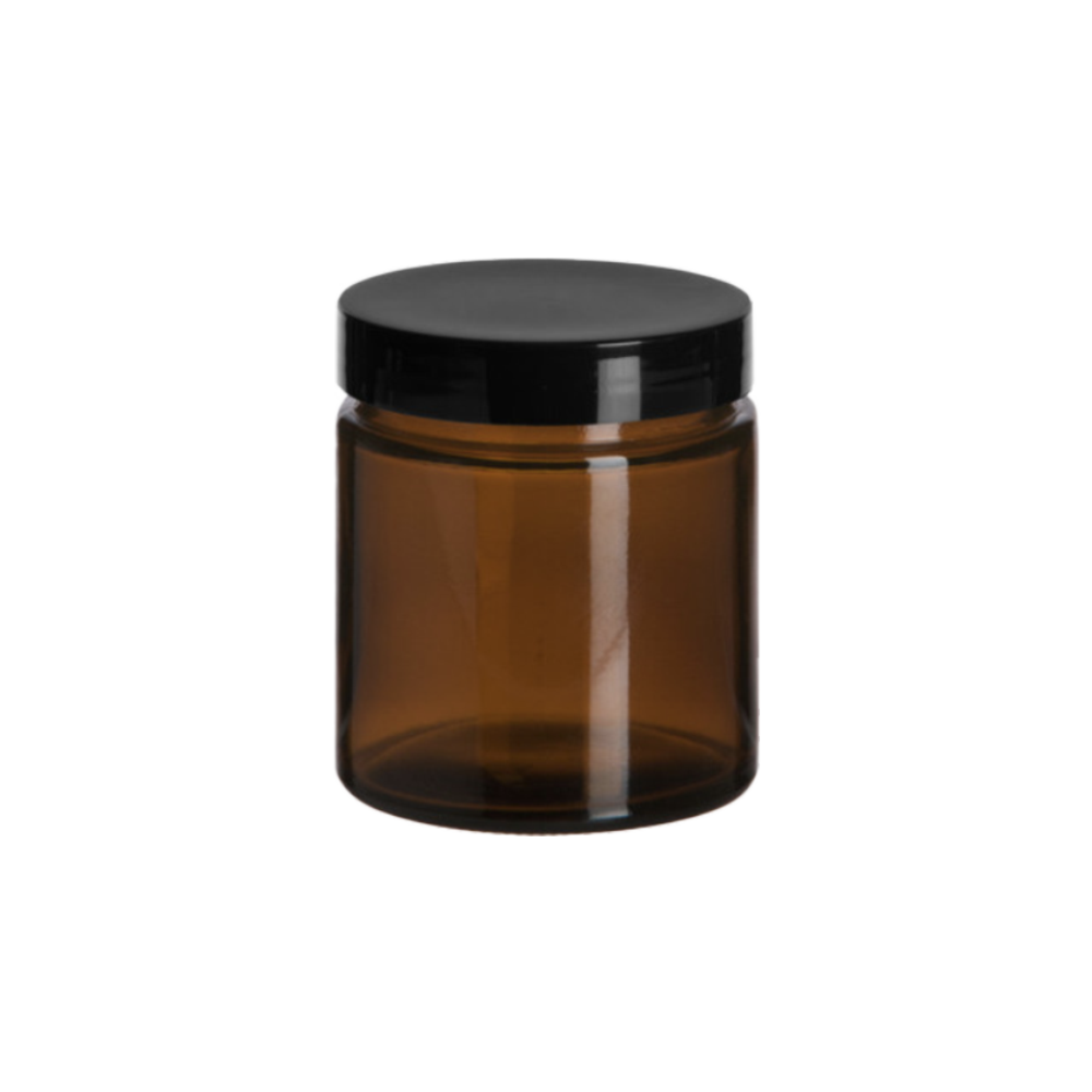 4oz. refillable glass amber jar - the good fill