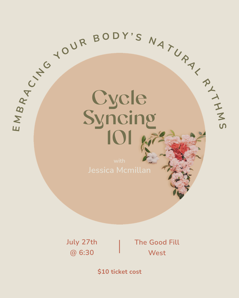 Cycle Syncing 101 | Jessica McMillan | July 27th 6:30 pm