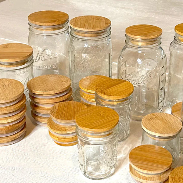 bamboo mason jar lids - the good fill