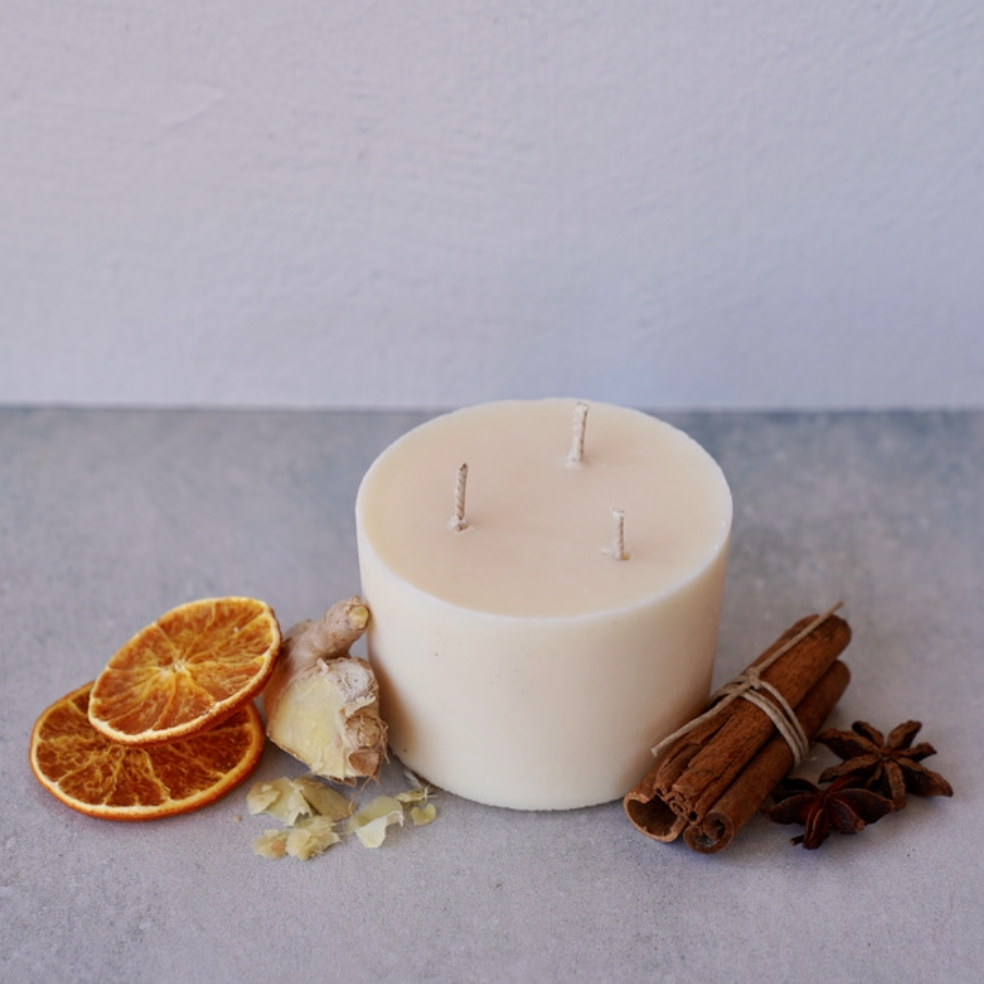 refillable natural beeswax candle - the good fill