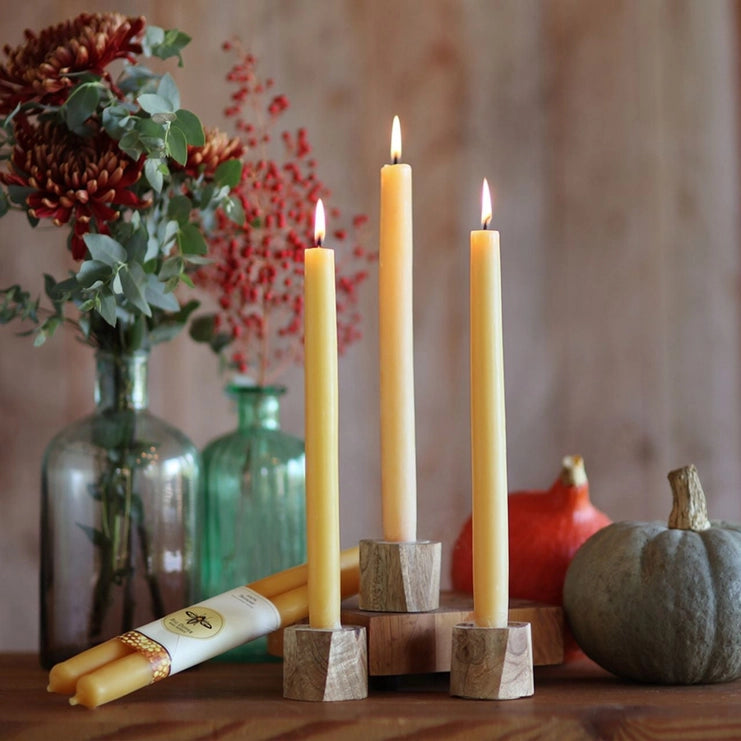 natural beeswax tapered candle - the good fill