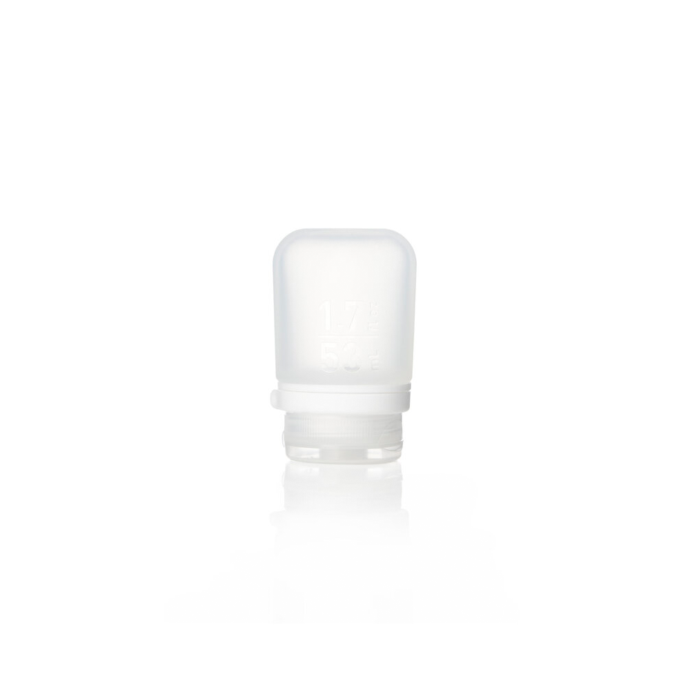 1.7oz. clear squeezable silicone GoToob for zero waste on the go activities.