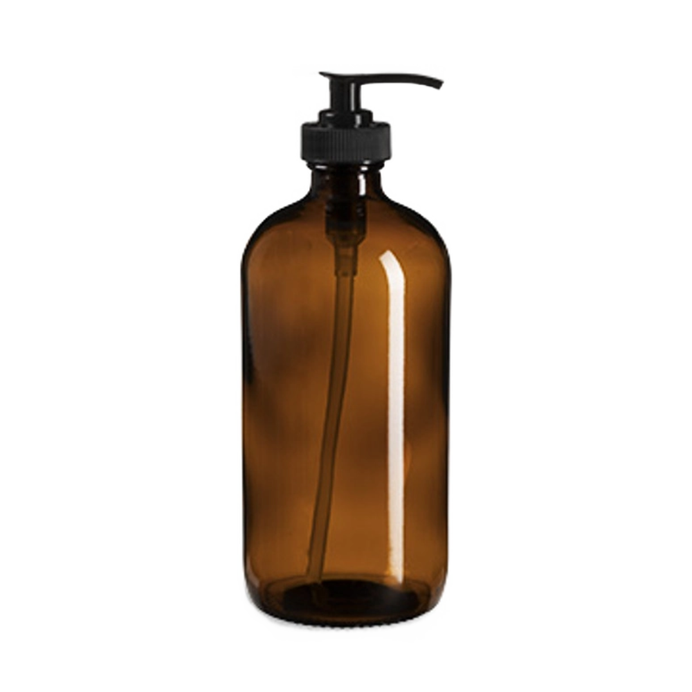 16 oz Amber Glass Pump Bottle - The Good Fill