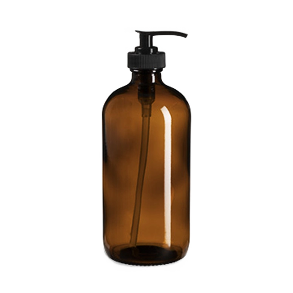 16 oz Amber Glass Pump Bottle