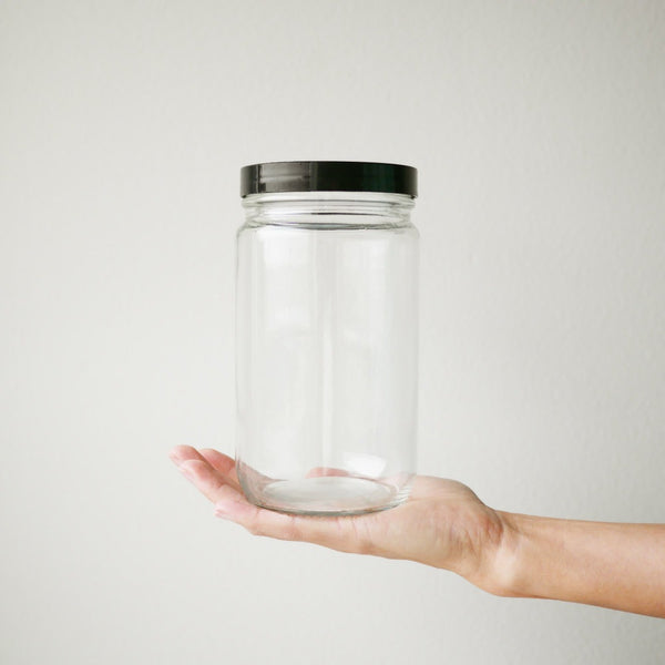 zero waste refillable 32oz glass jar.