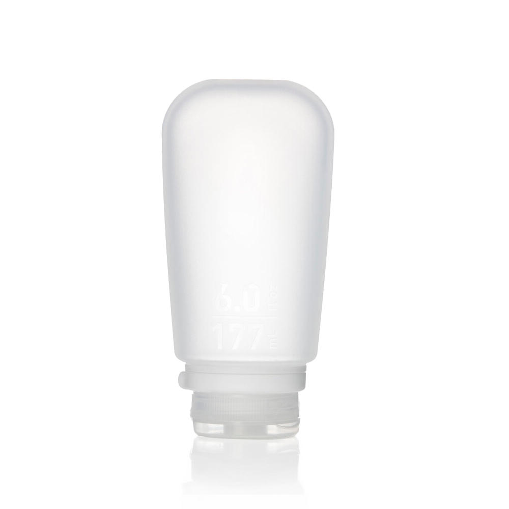 6oz. clear squeezable silicone GoToob for zero waste on the go activities.