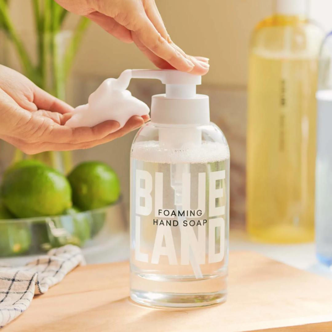 Blue land foaming hand soap with package free refills