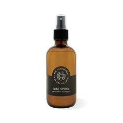 8oz. amber glass bottle with black spray top for zero waste bug spray refills