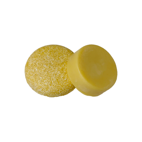 package free round yellow sweet citrus shampoo bar and round yellow sweet citrus conditioner bar